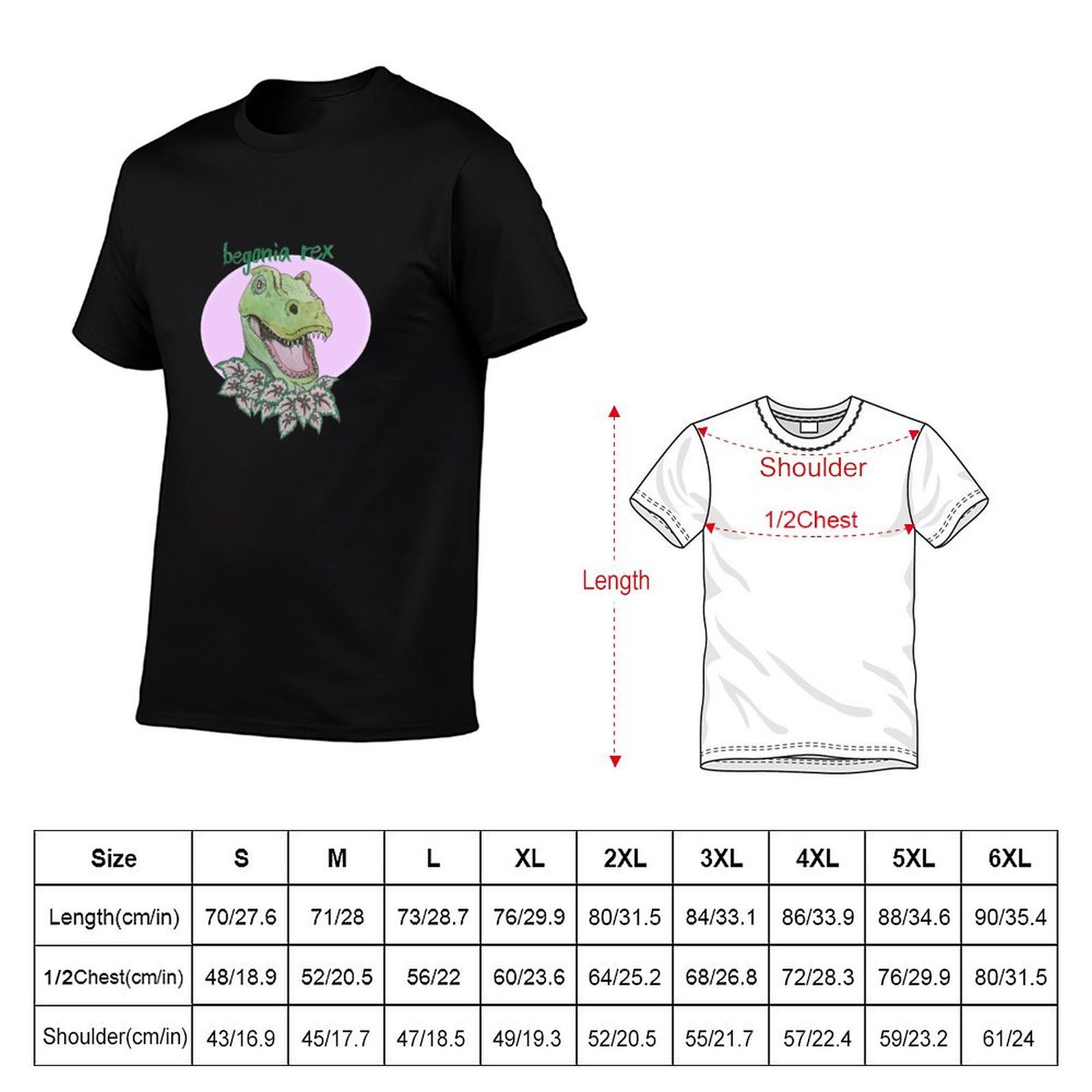 T rex begonia (pink) T-Shirt t - Begonia Rex 评论和价格