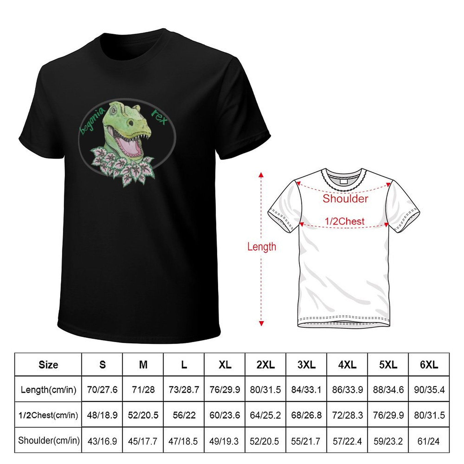 T rex begonia T-Shirt man t sh - Begonia Rex 评论和价格